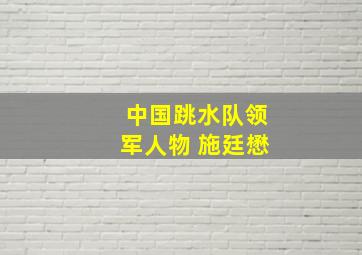 中国跳水队领军人物 施廷懋